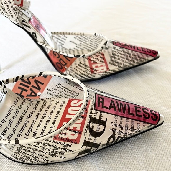 Steve Madden Shoes - Steve Madden Alessi Pumps - Newspaper Print - Size - 7.5M